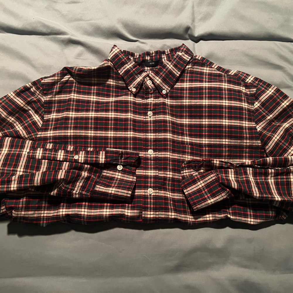J. Crew Red and Blue Plaid Button Down Shirt